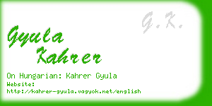 gyula kahrer business card